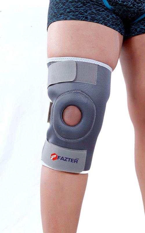 FAZTER Premium Open Patella Stabilizer for Compression, Pain Relief & Joint Protection Knee Support  (Grey)