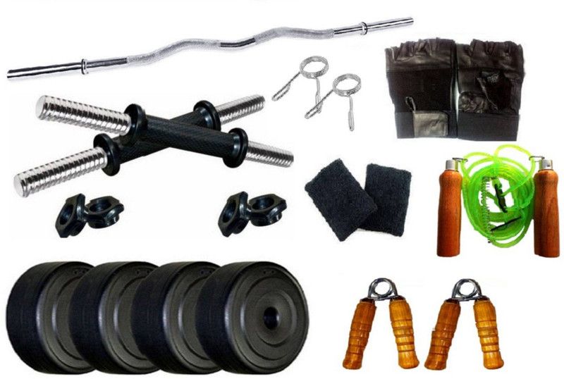VENOM 14 kg Home Gym 14Kg. (2.5 Kg. X 4 = 10 Kg. + 2 Kg. X 2 = 4 Kg.) With 4 Accessories Home Gym Combo