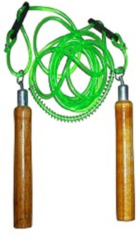 Parbat Green Rope Beaded Skipping Rope  (Green, Length: 274 cm)