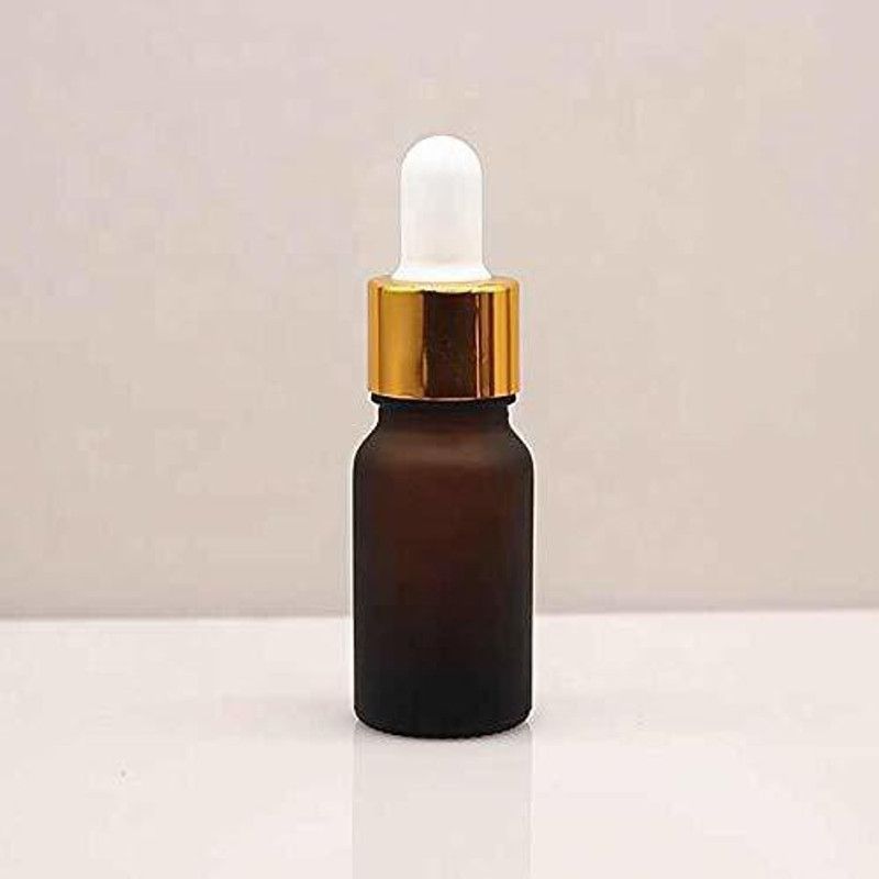 JARBAZAAR 15 ML AMBER FROSTED GLASS DROPPER BOTTLES for Essential Oils 12 PCS 15 ml Sipper  (Pack of 12, Brown, Glass)