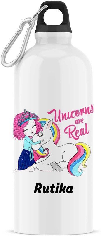 ARTBUG Unicorn Sipper/Water Bottle - Best Birthday Gift for Kids, Name - Rutika 600 ml Sipper  (Pack of 1, White, Aluminium)