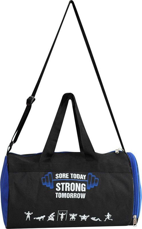 L'AVENIR BLACK/BLUE - SORE TODAY STRONG TOMORROW Bag with SIDE POCKET for SHOES  (Black, Kit Bag)