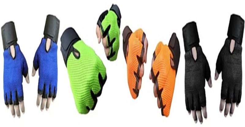 BEAUTY GOLD lather+netted palm support weight lifting Gym & Fitness Gloves  (Multicolor)