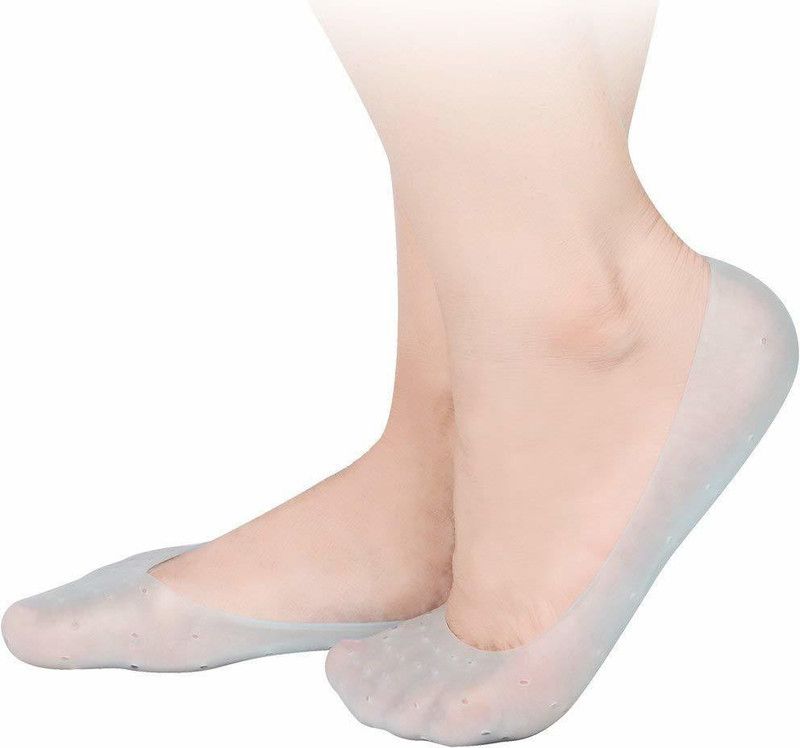 S R EXCLUSIVE Anti Crack Full Length Silicone Foot Protector Moisturizing Socks for Foot Heel Heel Support  (Blue)