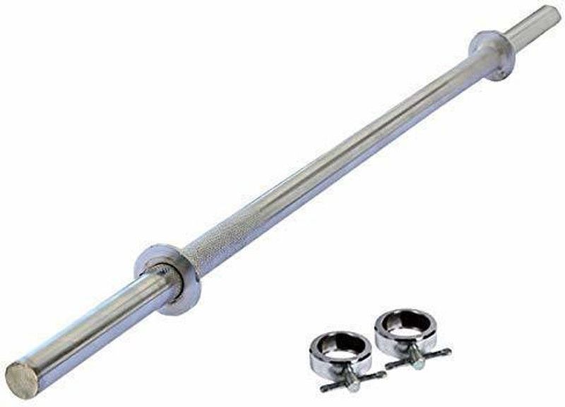SBR Sports ''Straight 3ft Chromed Weight Lifting Rod with 2 Locks For Exercise Weight Lifting Bar  (Silver)