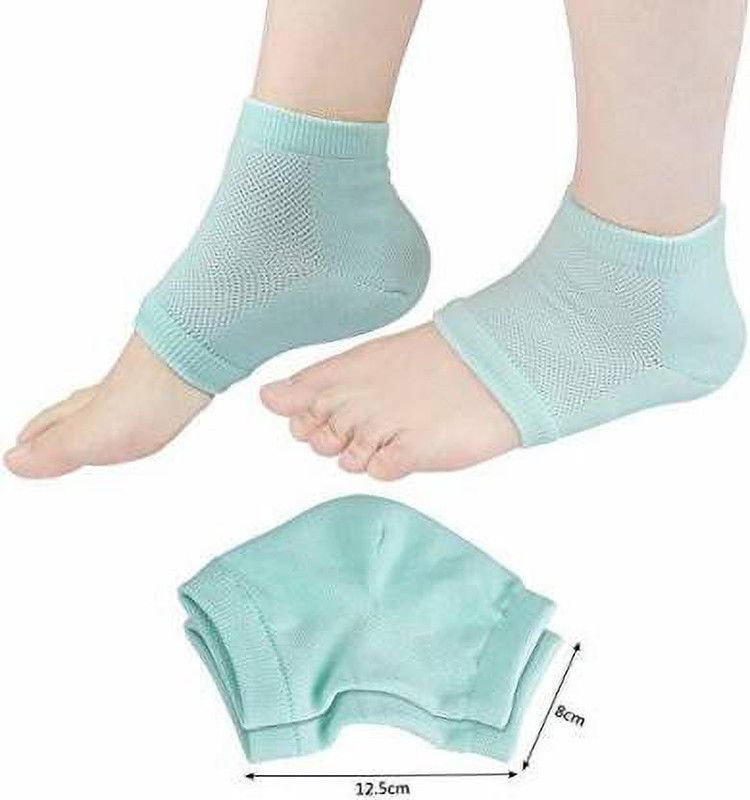 Classic deal Silicon Gel Heel Socks Pad Heel Pain Relief Heel Support Ankle Support  (Blue)
