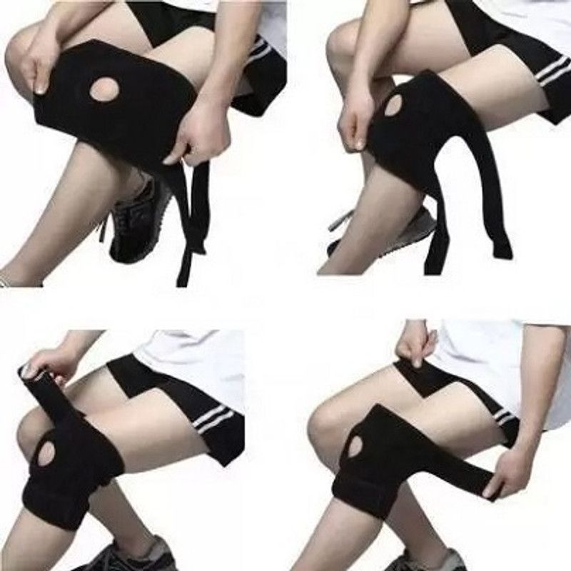 KHALIFA AND BADSHAH Knee Support, Open-Patella Brace for Joint Pain Relief Knee Support  (Black)