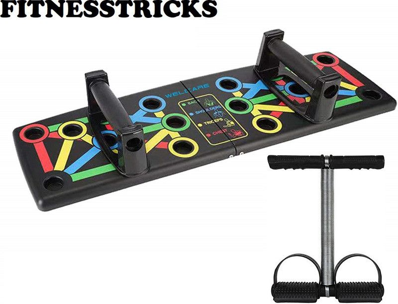 Fitnesstricks Combo Of Push Up Board With Single Spring Tummy Trimmer Fitness Accessory Kit Kit