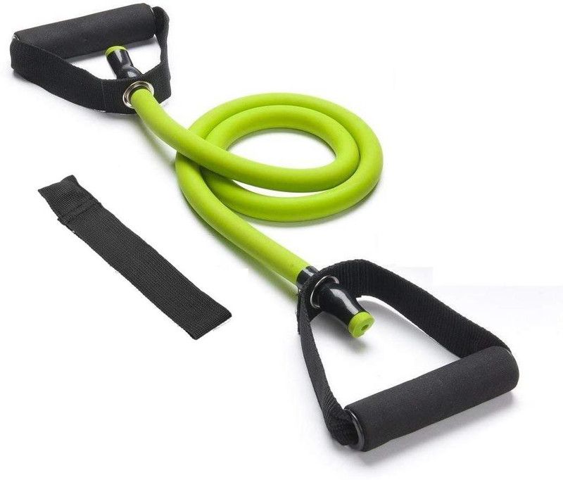 FEGSY Toning Tube with Door Anchor for Stretching, Exercise, Fitness Resistance Rope Resistance Tube  (black and green)