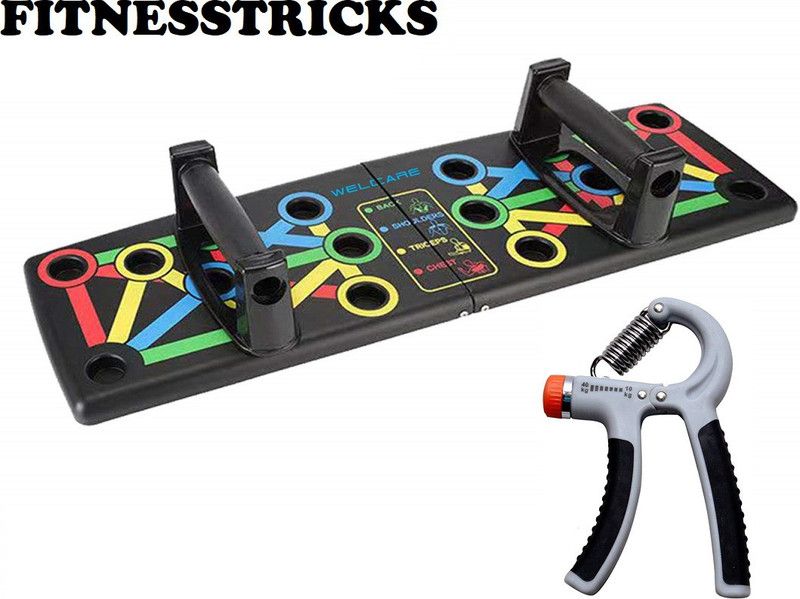Fitnesstricks Combo Of Push Up Board With Hand Gripper For Gym And Fitness Kit Fitness Accessory Kit Kit