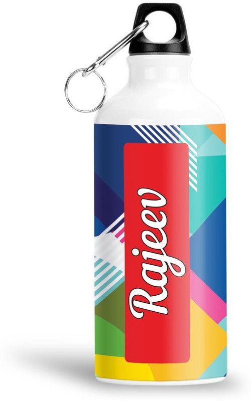 Furnish Fantasy Geometrical Print Aluminium 750ml Water Bottle - Best Birthday Gift - Rajeev 750 ml Sipper  (Pack of 1, Multicolor, Aluminium)