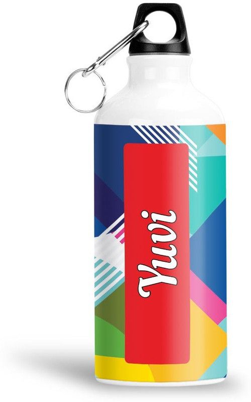 Furnish Fantasy Geometrical Print Aluminium 750ml Water Bottle - Best Birthday Gift - Yuvi 750 ml Sipper  (Pack of 1, Multicolor, Aluminium)