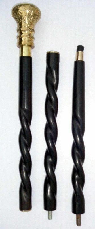 VINTAGE STAR Ball Head Handle Victorian Style Wooden Stick Walking Shaft Cane (3 Fold Wooden Walking Cane ) Walking Stick
