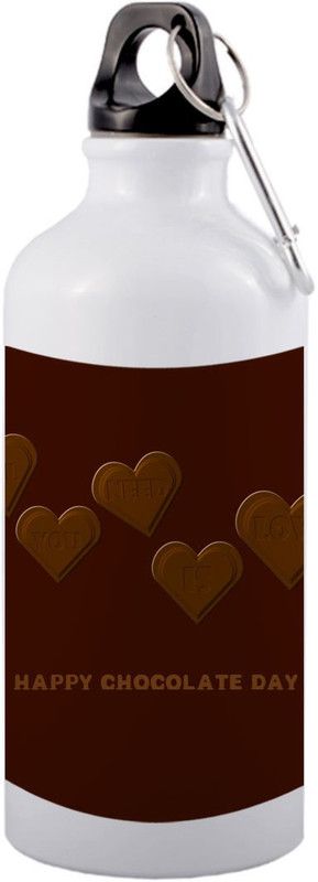 COLOR YARD best happy chocolate day text msg on chocolate designs on 600 ml Sipper  (Pack of 1, Multicolor, Aluminium)