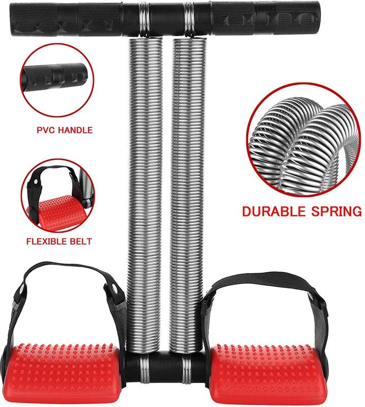 Wonder World VXI-15 Sit Up Pull Rope Spring Tension Ab Exerciser  (Red)