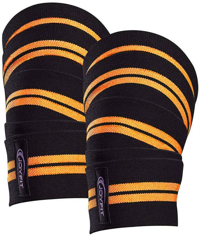 Joyfit Knee Wrap for Weightlifting-Adjustable Straps,Stretchable Fabric Knee Support  (Orange)