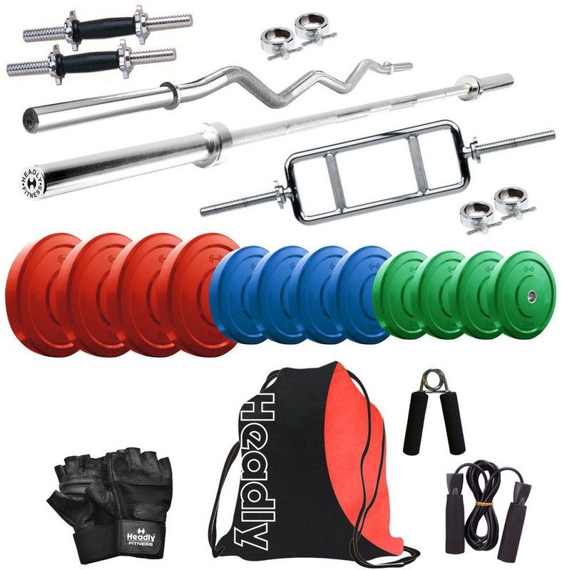 Headly 40 kg Premium CP-HR-40KGCOMBO1 Coloured Home Gym Combo