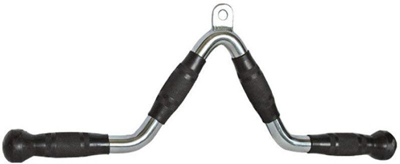 ISHAN SPORTS V Shaped Tricep Press Down Bar with Rubber Handgrips Triceps Bar Multi-training Bar