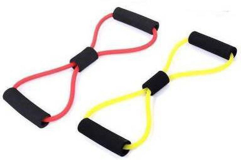 NMS TRADERS Multicolor Soft Expander Figure-8 Chest Expander Resistance Tube Pack of 2 Resistance Tube  (Multicolor)