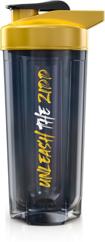 MUSCLEBLAZE ZIDD Pro 2.0 Shaker Bottle, 100% Leakproof, BPA-Free Sipper Bottle 750 ml Shaker  (Pack of 1, Black, Yellow, Plastic)