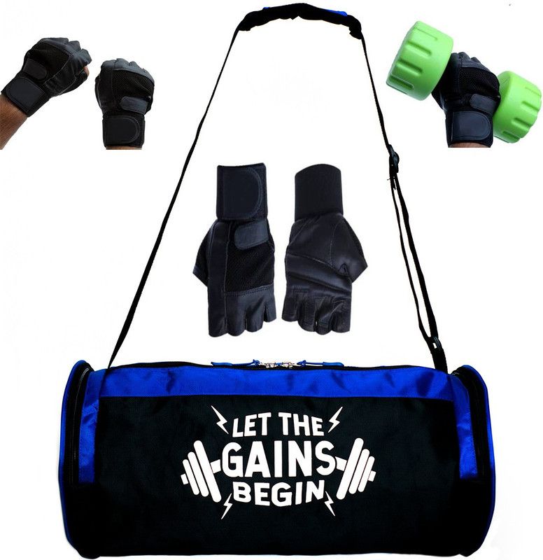 Hang It Bag, Sippers Bottle & Gloves ll Fitness Accessory Kit Kit