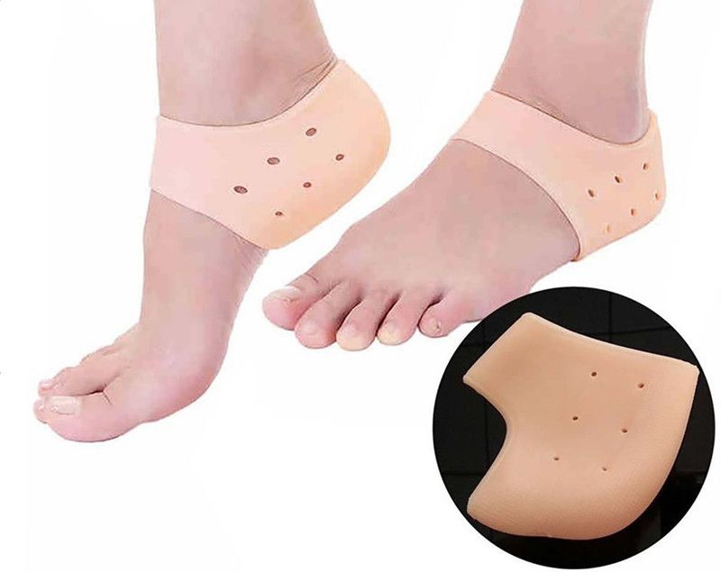Sheling Silicone Gel Heel Socks 1 Pair Hard Pain Relief open toe Cracked Heels HAC84 Heel Support
