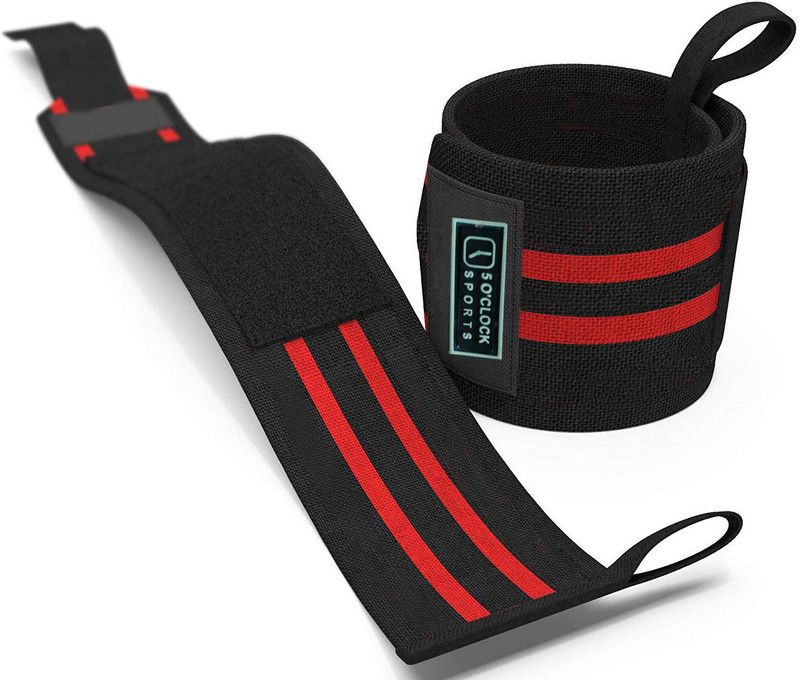 5 O' CLOCK SPORTS Wrist Support for Gym Workout, Band Brace Pack of 1 Wrist Support Wrist Support  (Red, Black)