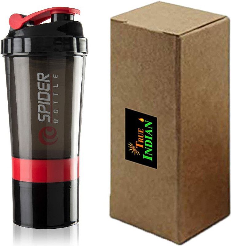 TRUE INDIAN Premium Quality Sports Gym Shaker/Protein Shaker Bottle & Water Bottle for Gym 500 ml Shaker  (Pack of 1, Red, Plastic)