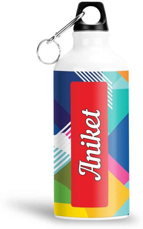 Furnish Fantasy Geometrical Print Aluminium 750ml Water Bottle - Best Birthday Gift - Aniket 750 ml Sipper  (Pack of 1, Multicolor, Aluminium)