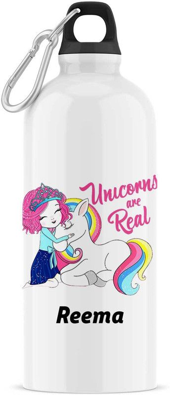 ARTBUG Unicorn Sipper/Water Bottle - Best Birthday Gift for Kids, Name - Reema 600 ml Sipper  (Pack of 1, White, Aluminium)