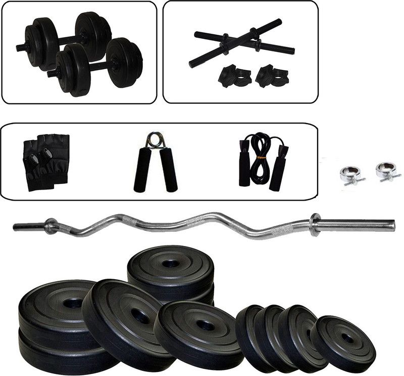 STAG 20 kg FITNESS PVC 20 KG CURL ROD DELUXE HOMEGYM COMBO Home Gym Combo