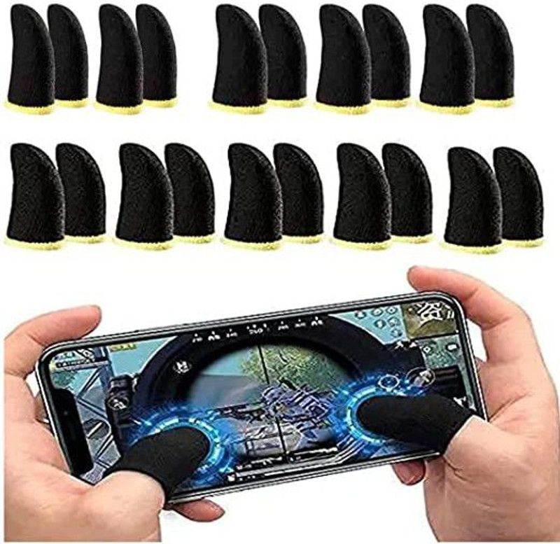 Jape Thumb Finger Sleeve for Mobile Gaming Pubg/Free Fire/Call of Duty 10 Pair yellow Finger Sleeve  (Pack of 20)