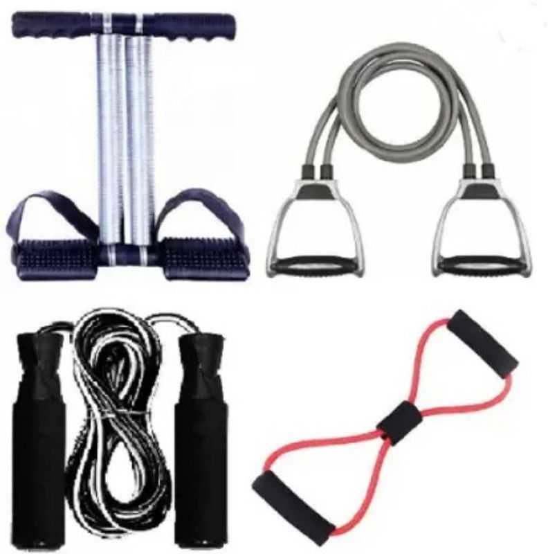 PHB TUMMY TRIMMER RESISTANCE TUBE SKIPPING ROPE FIGURE 8 HOME GYM KIT Fitness Accessory Kit Kit