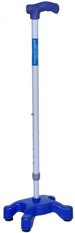 MAHIKA Healthcare 4 Leg Walking Stick - Height Adjustable Quadripod Walking Stick