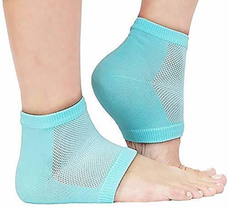 ShoppoStreet Heel Pain Relief Silicone Gel Heel Socks Heel Protector Socks For Men And Women Heel Support  (Blue)