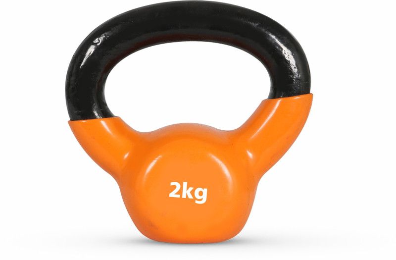VECTOR X Vinyl Half Coating Kettle Bell for Gym & Workout 2 Kg Orange Kettlebell  (2 kg)