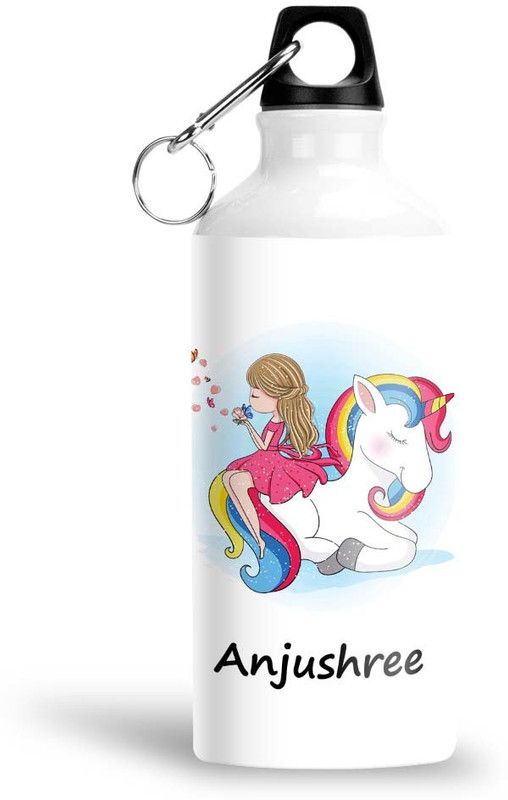 Furnish Fantasy Unicorn Aluminium Sipper Bottle - Best Happy Birthday Gift for Kids, Anjushree 600 ml Sipper  (Pack of 1, White, Aluminium)