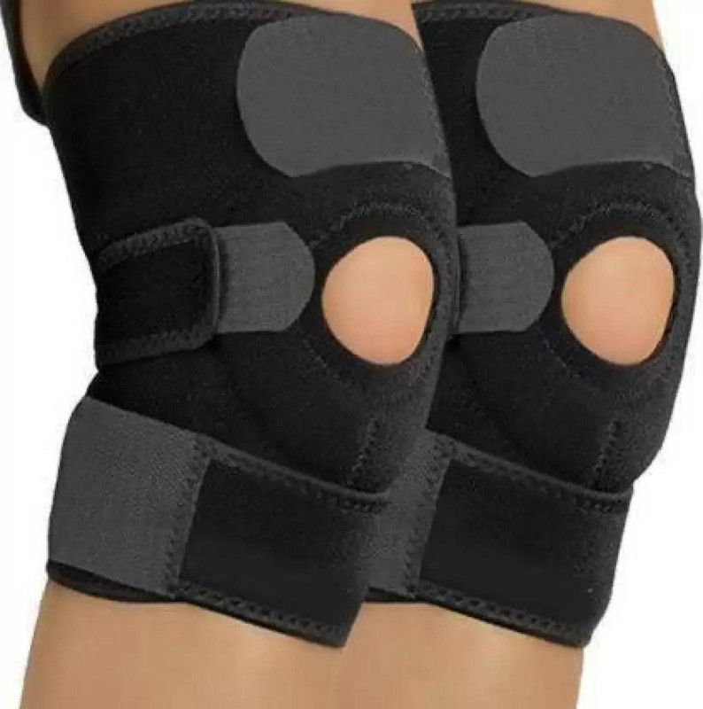 ANTONIS Anti-Slip Design for Gym Running Cycling Sports Jogging Workout Pain Relief Knee Support  (Black)