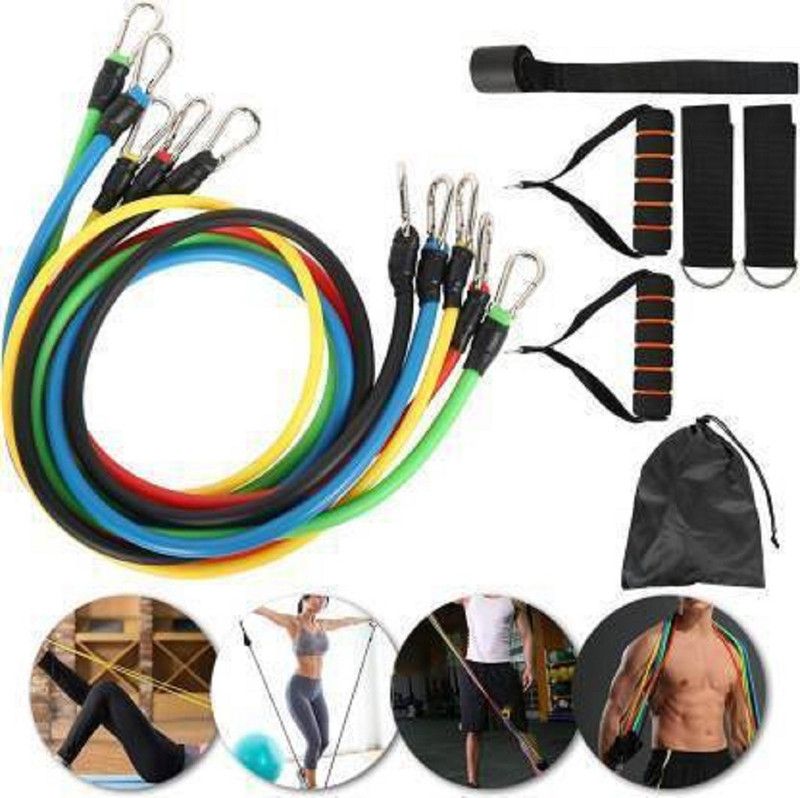 ALORNIS Best RESISTANCE BAND SET 11PC TONING TUBE SET Resistance Tube (Multicolor) Resistance Tube  (Multicolor)