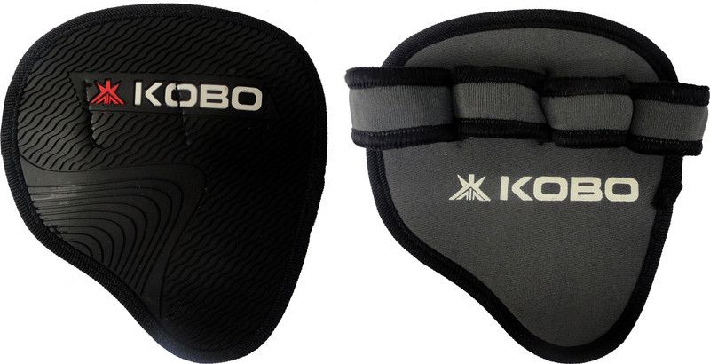 KOBO Exercise Weight Lifting Grippy Hand Protector Padded Gym Fitness Body Builing Gloves / Power Pads / Grip Pads Straps Hand Grip/Fitness Grip  (Black)