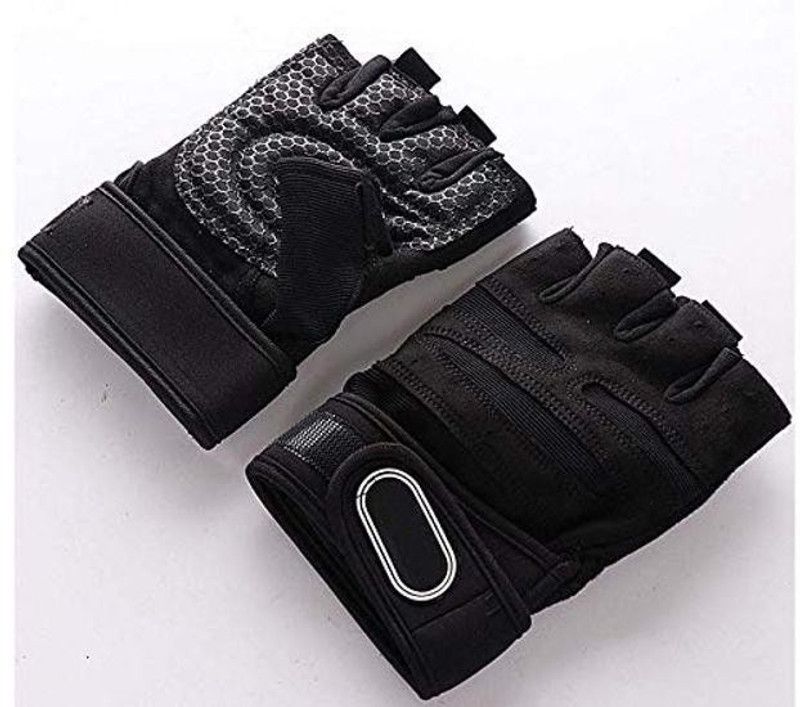 Rocket Sales Silicone Padded Lycra 110 Gym Gloves (Pack Of 1) Gym & Fitness Gloves  (Black)