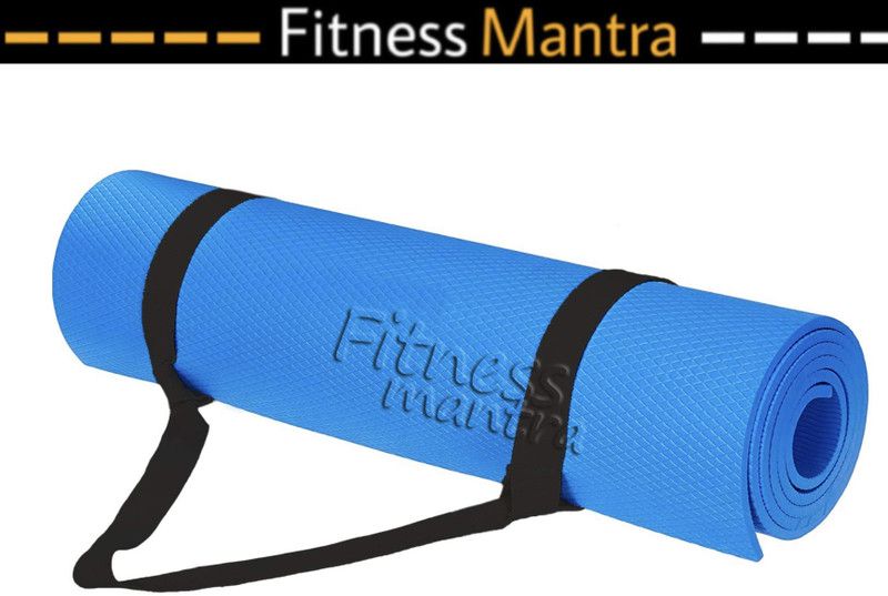 Fitness Mantra Texture Design , Anti-skid Yoga Mat Blue 6 mm Yoga Mat