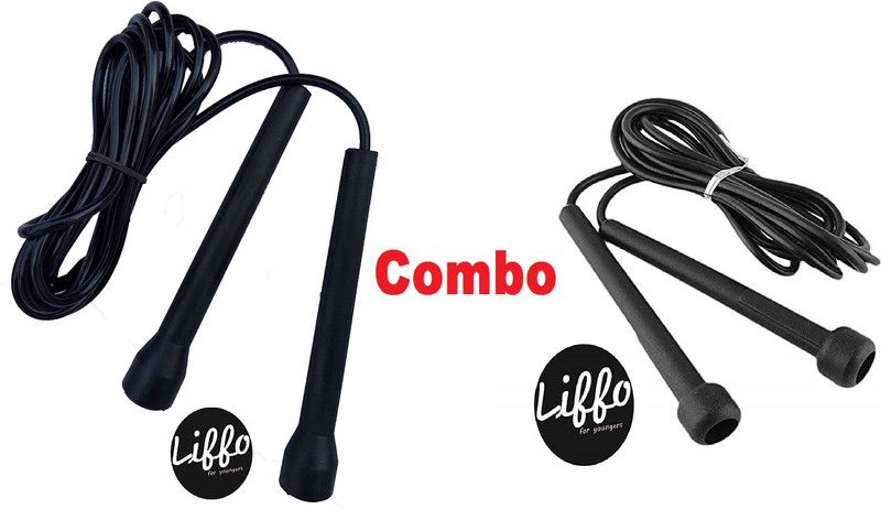 HOMMER Skiping Rope for Men Women Combo Pack of 2 8.5 FT Black and Black Freestyle Skipping Rope  (Black, Black, Length: 259 cm)