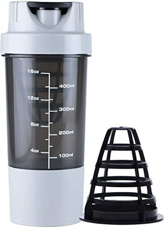 MY COOL STAR bottle 500 ml Shaker  (Pack of 1, White, Black, Plastic)