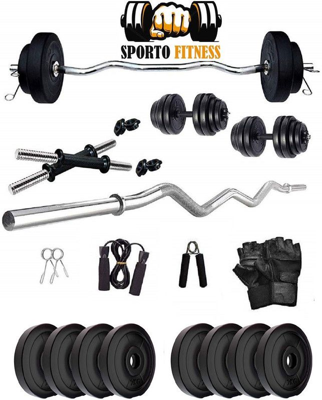 Sporto Fitness 16 kg 16 KG CURL WR Home Gym Combo