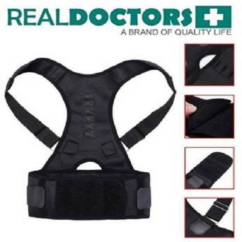 BHAVANI TRADERS Dr.Adviced Magnetic Therapy Posture Corrector Shoulder Back Support Belt Back Support  (Black)