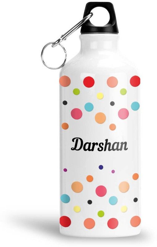 Furnish Fantasy Colorful Dots Aluminium Sipper Bottle - Best Happy Birthday Gift for Kids, Darshan 600 ml Sipper  (Pack of 1, White, Aluminium)