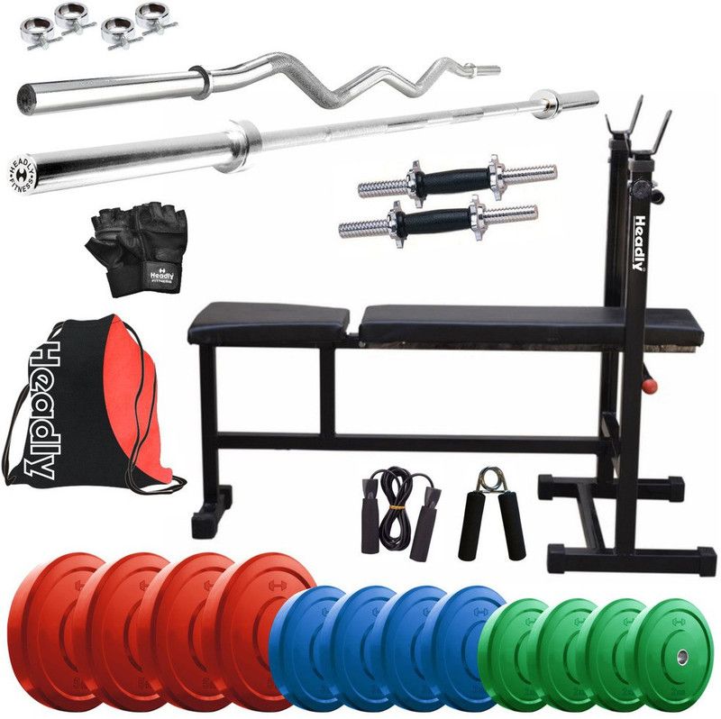 Headly 40 kg Premium CP-HR-40KGCOMBO5 Coloured Home Gym Combo