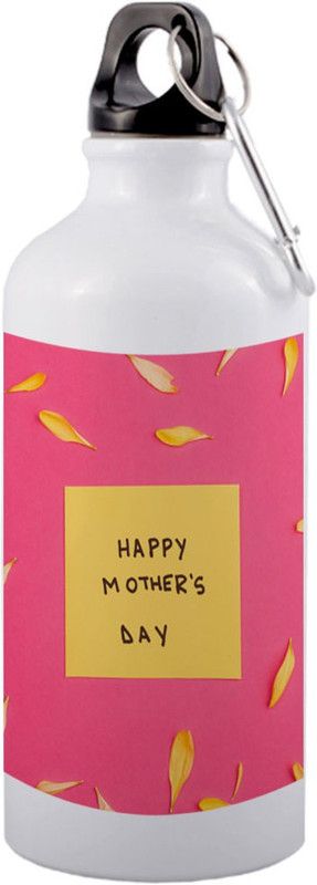 COLOR YARD best happy mothers day with yellow background design on white 600 ml Sipper  (Pack of 1, White, Aluminium)