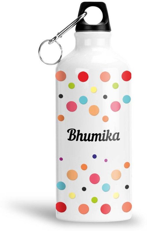 Furnish Fantasy Colorful Dots Aluminium Sipper Bottle - Best Happy Birthday Gift for Kids, Bhumika 600 ml Sipper  (Pack of 1, White, Aluminium)